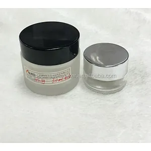 Factory supply 30ml empty cream frosted amber cosmetic glass jar with aluminum cap