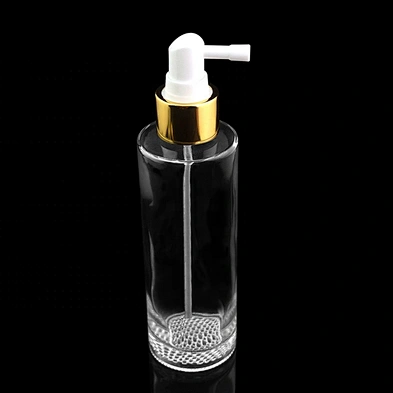 Wholesale 40ml 100ml 120ml cylinder clear glass lotion bottle with pump sprayer