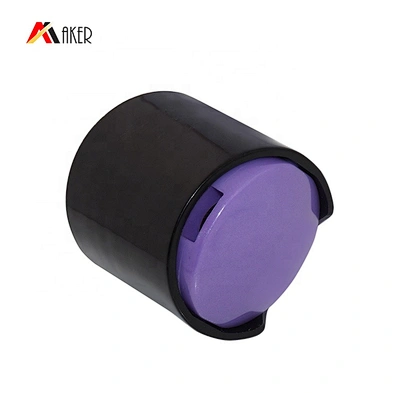 Custom Eco Friendly  28/410 PP Purple and Black Plastic Disc Top Spice Cap for Cosmetic Bottle
