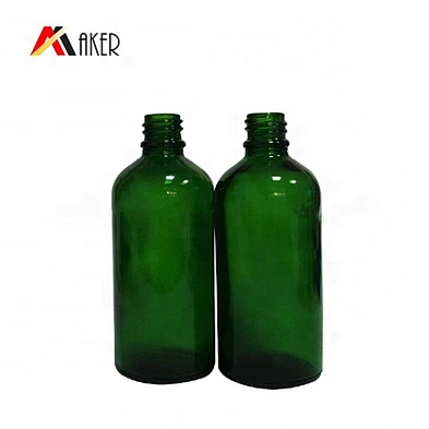 Wholesale empty round 100ml clear/green/blue/amber glass dropper bottles for essential oil