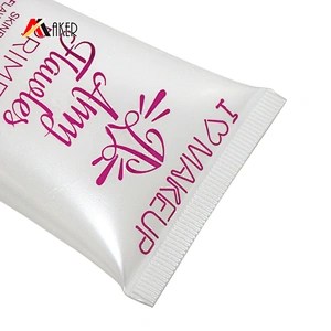 Custom 40ml Pearl White Effect Super Flat Full Plastic Empty Hand Cream Lotion Cosmetic Packaging Tubes with Screw Cap