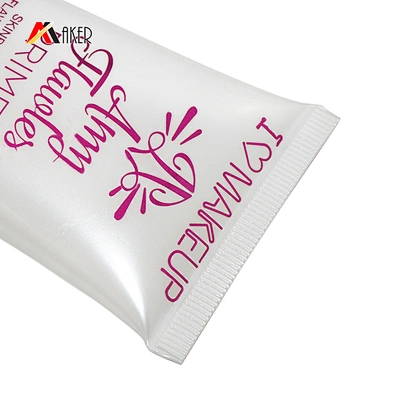 Custom 40ml Pearl White Effect Super Flat Full Plastic Empty Hand Cream Lotion Cosmetic Packaging Tubes with Screw Cap