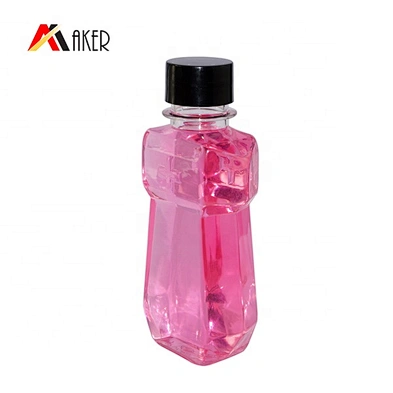 Guangzhou wholesale special shape 150ml clear PET plastic mouthwash bottle with screw cap