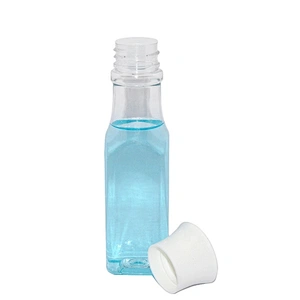 Wholesale 150ml clear square PET cosmetic toner bottle body lotion bottle packaging with plastic screw lid and inner plug