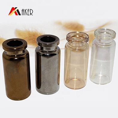 Luxury gold color round glass vials empty 10ml glass tube serum bottle