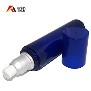 Empty 150ml Blue Plastic PET Shampoo Containers Lotion Bottle with Cream Pump
