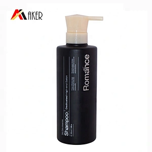 Hot selling 500 ml black PET straight round empty plastic shampoo bottle with lotion pump