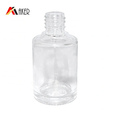 wholesale makeup empty round 15ml cosmetic glass nail polish bottle with brush