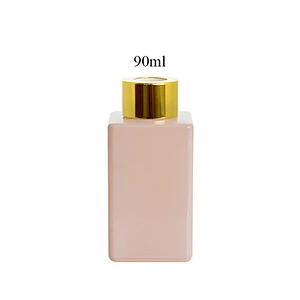 90ml Classic Pink Square Reed Glass Diffuser Perfume Bottle