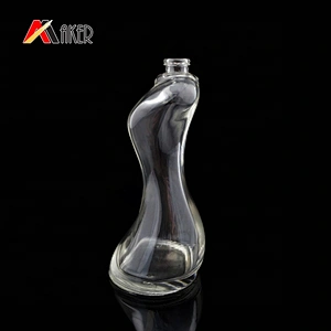 Wholesale clear color women shaped empty 100 ml glass perfume spray bottle