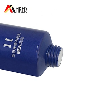 Empty 150ml LDPE plastic blue round cosmetic face wash cleanser cream tube packaging for men