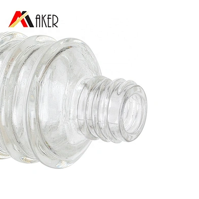 New design empty 5ml clear cosmetic glass nail polish bottle with black screw cap and brush
