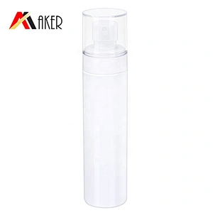 In stock 100ml 150ml cylinder round white PET plastic cosmetic skin care spray bottle with mist sprayer