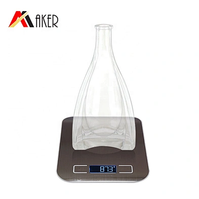 Wholesale unique shape 500ml crystal white glass wine bottle empty brandy XO bottle with rubber stopper