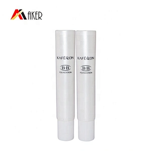 Empty small capacity white round long nozzle cosmetic eye cream plastic packaging tube