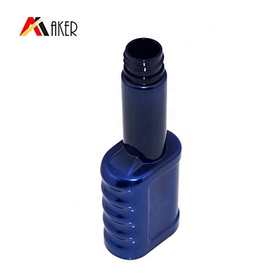 Engine Oil Bottle Wholesale Price Custom Design 80ml Special Shape Pet Plastic Screen Printing Motor Oil Screw Cap Dark Blue