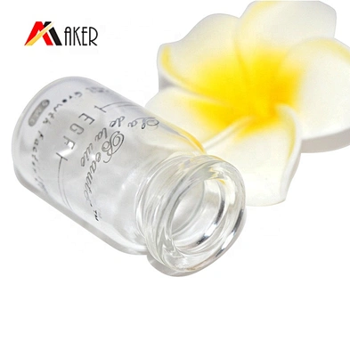 China manufacturer round clear cosmetic ampoule 10ml glass vials serum bottle with cork