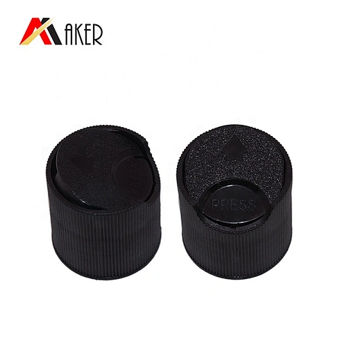 Wholesale price 24/410 round black PP plastic disc top cap for bottle