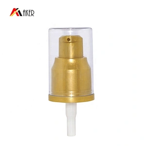 Factory price gold plastic 20/410 lotion cream pump dispenser with transparent cover