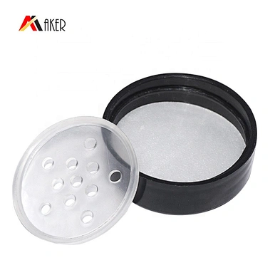 Wholesale 100ml clear empty baby talcum powder PETG plastic bottle with black plastic screw cap and plug