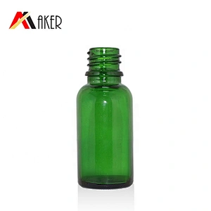 Factory wholesale/custom 20ml semi-transparent green glass essential oil bottle cosmetic glass essence bottle serum bottle