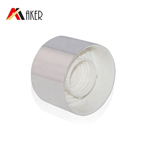 Wholesale aluminum cover round silver color 24/410 plastic disc top cap for bottle
