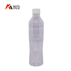 Clear 500ml empty PET plastic juice bottles with anti-thief screw cap