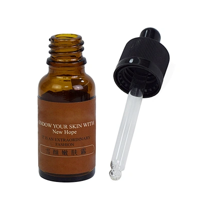 amber black 15ml 20ml personal care glass packaging skin care serum dropper hot stamping label glass bottle