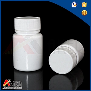 Factory supply 50ml white HDPE plastic medicine bottle packaging with white screw cap and aluminium foil seal liner