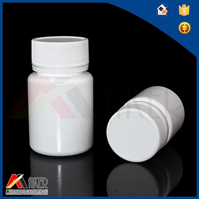 Factory supply 50ml white HDPE plastic medicine bottle packaging with white screw cap and aluminium foil seal liner