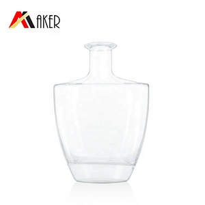 China factory empty customized unique shape clear crystal brandy XO wine glass bottle with cork