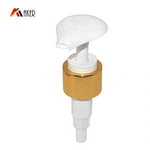 Factory supply gold aluminum covered plastic lotion pump 24/410 for cosmetic bottles