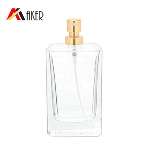 Hot sale luxury 50ml square empty crystal clear  perfume glass bottle