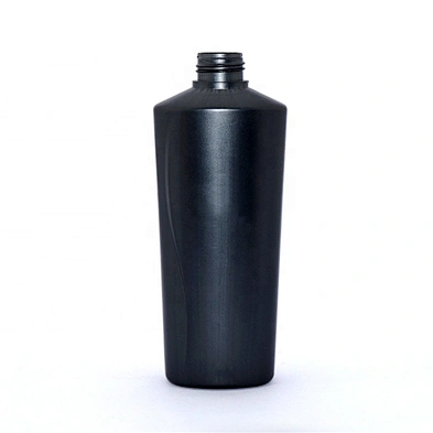Wholesale 400ml empty black PE plastic shampoo bottle packaging with press pump