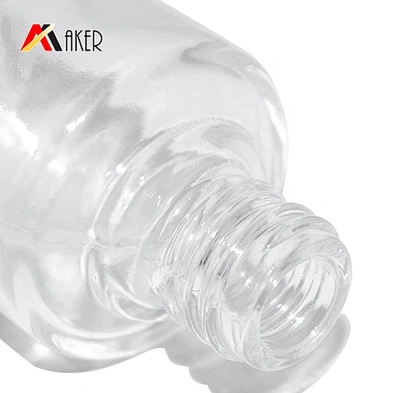 wholesale makeup empty round 15ml cosmetic glass nail polish bottle with brush