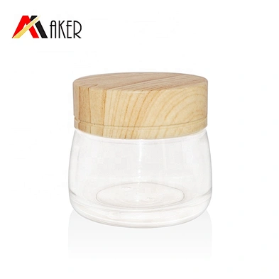 Empty luxury clear 120ml round cosmetic glass face cream jar with screw cap