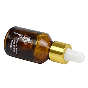wholesale 20ml glass essential oil dropper bottle personal care packaging green amber  glass slant shoulder bottle