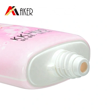Wholesale new design empty 60ml cosmetic packaging laminated flat oval aluminum tube for BB cream