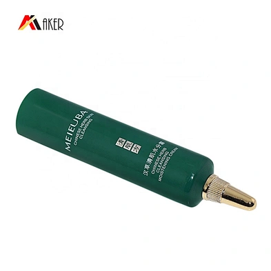 Hot sale LDPE plastic cosmetic eye cream packaging tube with luxury gold aluminum accessory