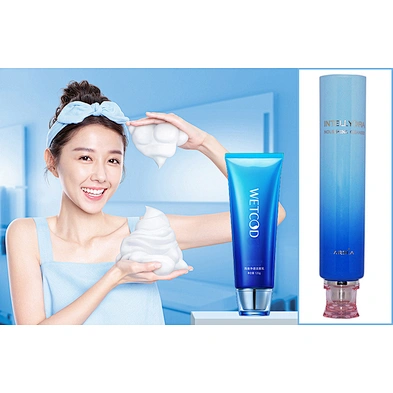 Customized design empty 100ml cosmetic facial wash plastic packaging tube