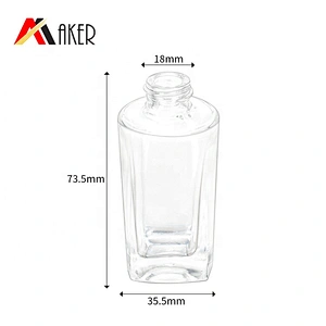 China manufacturers 25ml empty square glass cosmetic face lotion  container cream foundation bottle