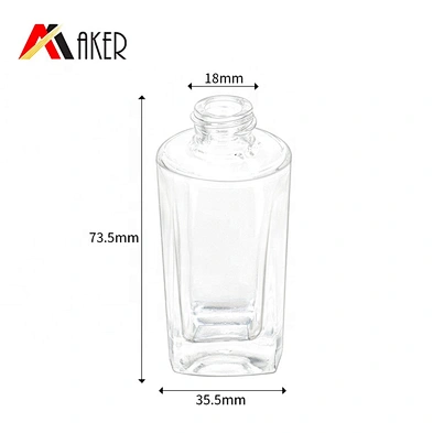 China manufacturers 25ml empty square glass cosmetic face lotion  container cream foundation bottle