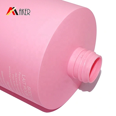 Wholesale 500ml pink cylinder HDPE plastic cosmetic body lotion bottle packaging with white lotion pump