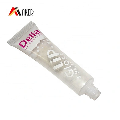 Hot selling empty oval clear tube container luxury custom logo lip gloss tube with brush