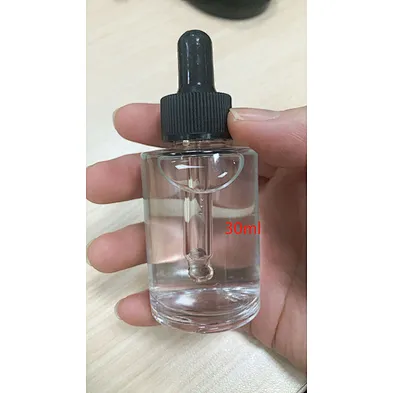 Empty Flat shoulder short  glass  cylinder 30ml  1 oz  serum bottle with dropper cap  or Cream Pump