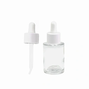 cosmetic clear glass bottle essential oil packaging personal care clear child proof cosmetic dropper bottle with dropper