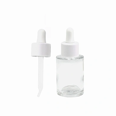 cosmetic clear glass bottle essential oil packaging personal care clear child proof cosmetic dropper bottle with dropper