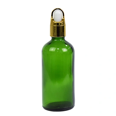 wholesale personal care empty packaging 100ml skin care serum glass dropper green bottle