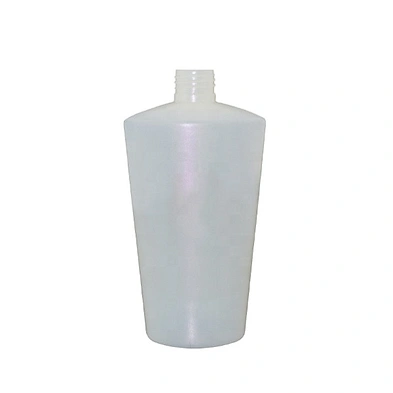 Flat shape pearlized white 250ml PE plastic body lotion bottle with disc top cap