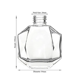 Cosmetic High Quality Room Luxury Big Crystal 100ml Fancy Empty Glass Aroma Wholesale Reed Diffuser Bottle
